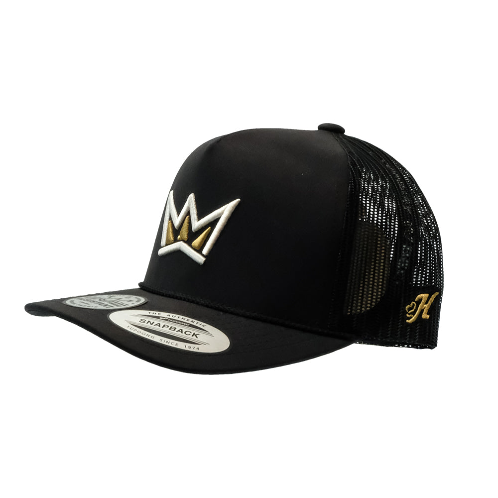 Hooey Hats Hooey Black Sage Kimzey White and Yellow Logo Trucker Caps