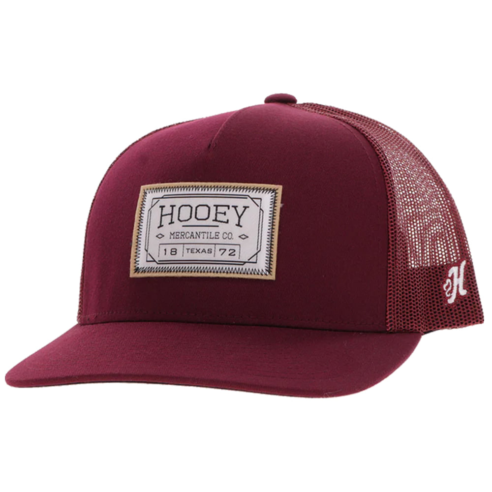 Hooey Hats Hooey Doc Maroon with White and Mustard Patch Cap