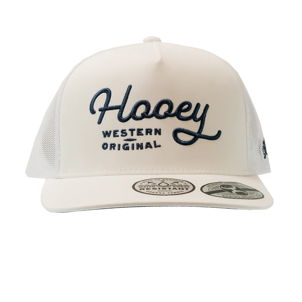 Hooey Hats Hooey White OG with Blue Stitching Cap
