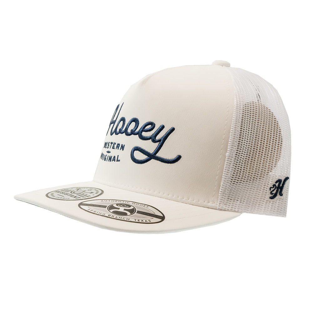 Hooey Hats Hooey White OG with Blue Stitching Cap
