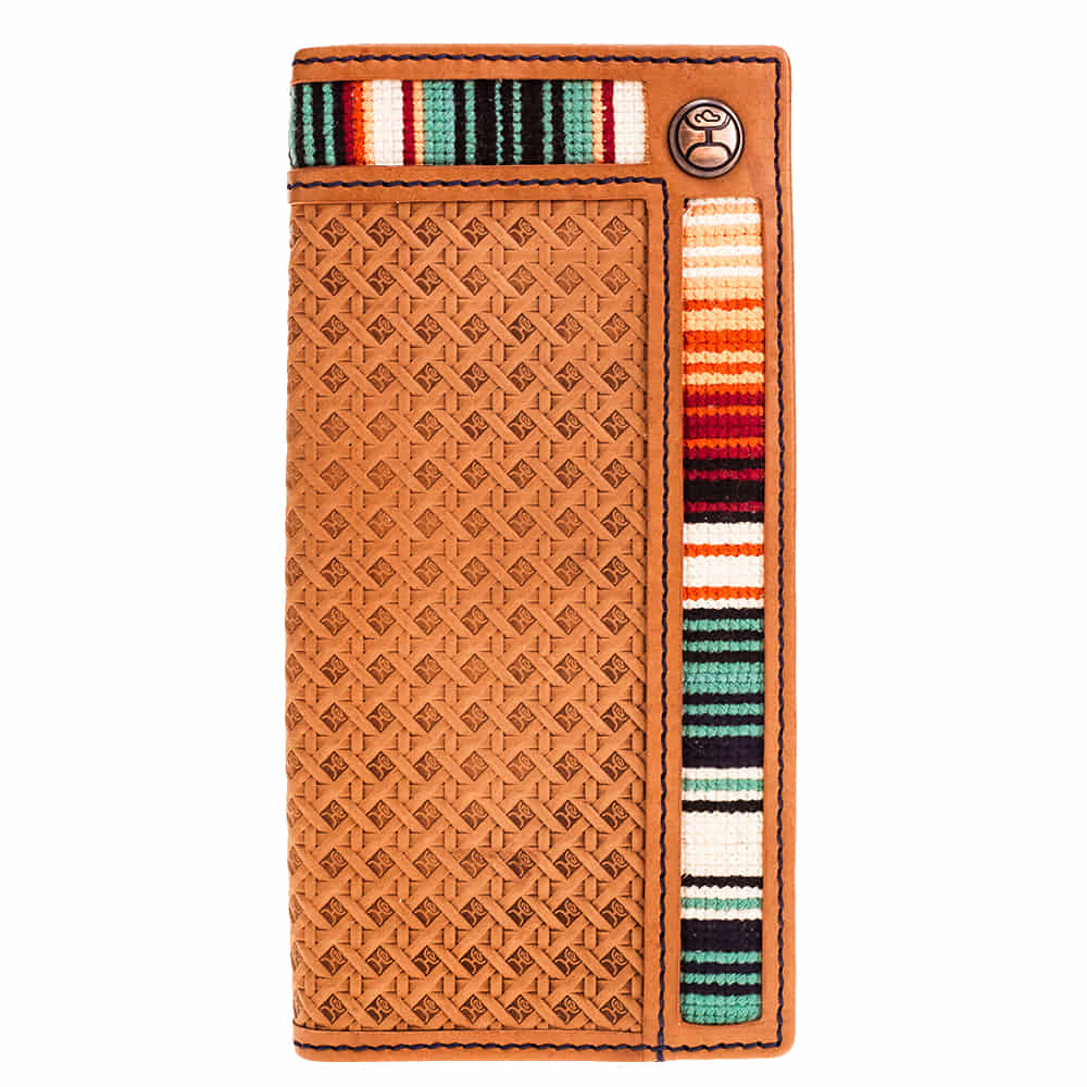 Hooey Knives Hooey Tarlo Basket Weave Rodeo Wallet W/ Embroidered Serape Edge