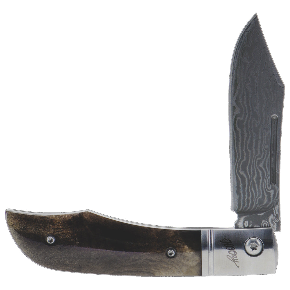 Hooey Knives Hooey Wolf Dancer Dyed Bone with Damascus Blade