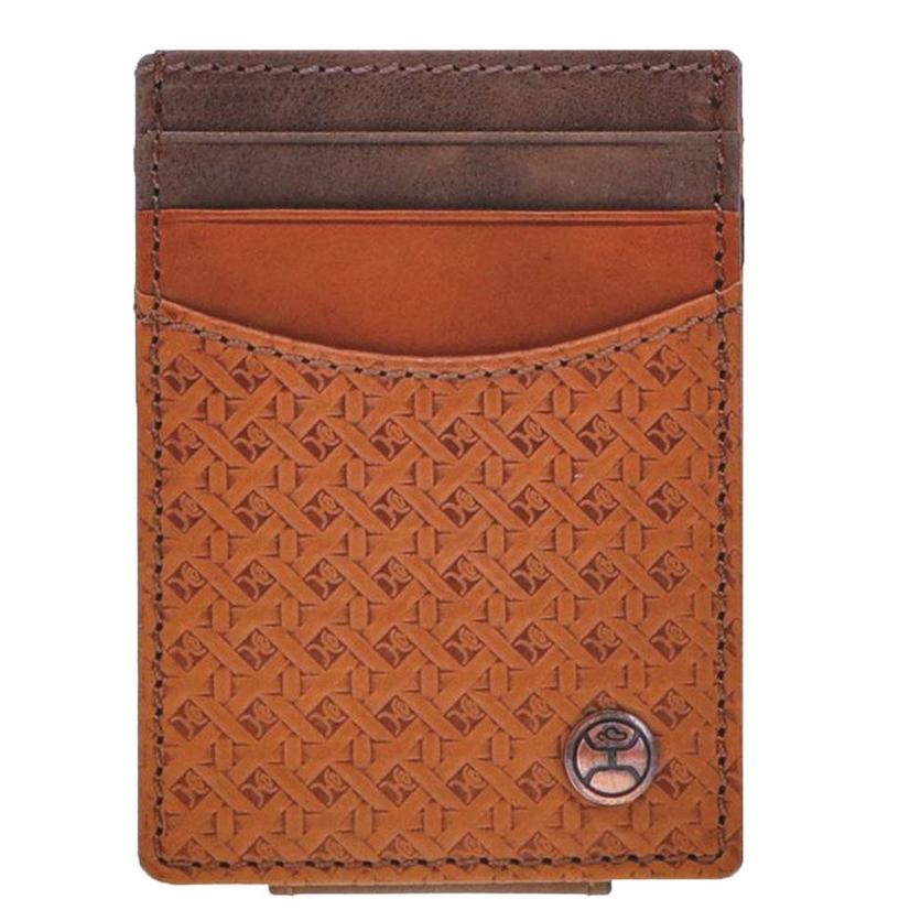 Hooey Other Multicolor / Osfa Hooey Basketweave Money Clip with Chocolate Brown Accent Pockets Clip