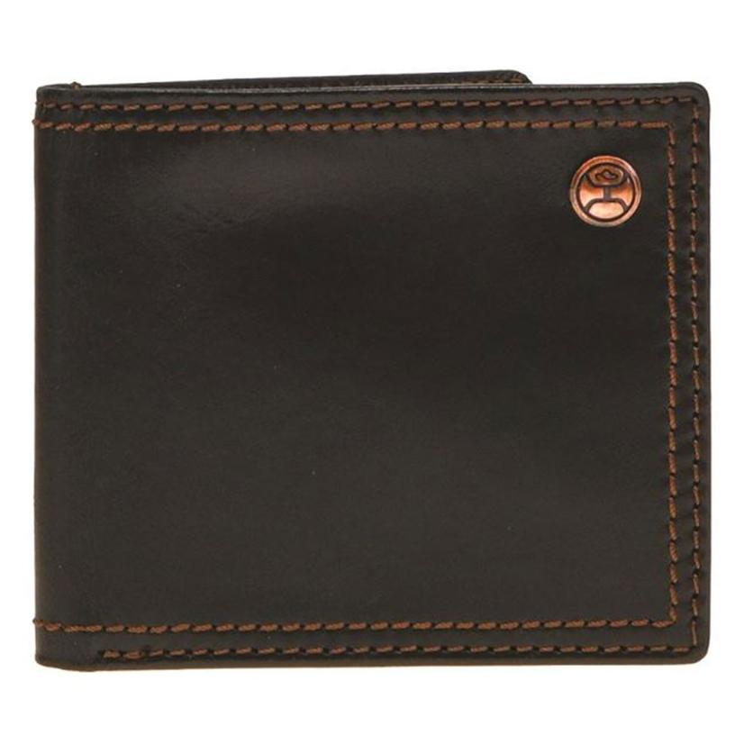 Hooey Other OSFA / BLACK Hooey Black Bifold Wallet with Brown Double Stitched Accent Edge