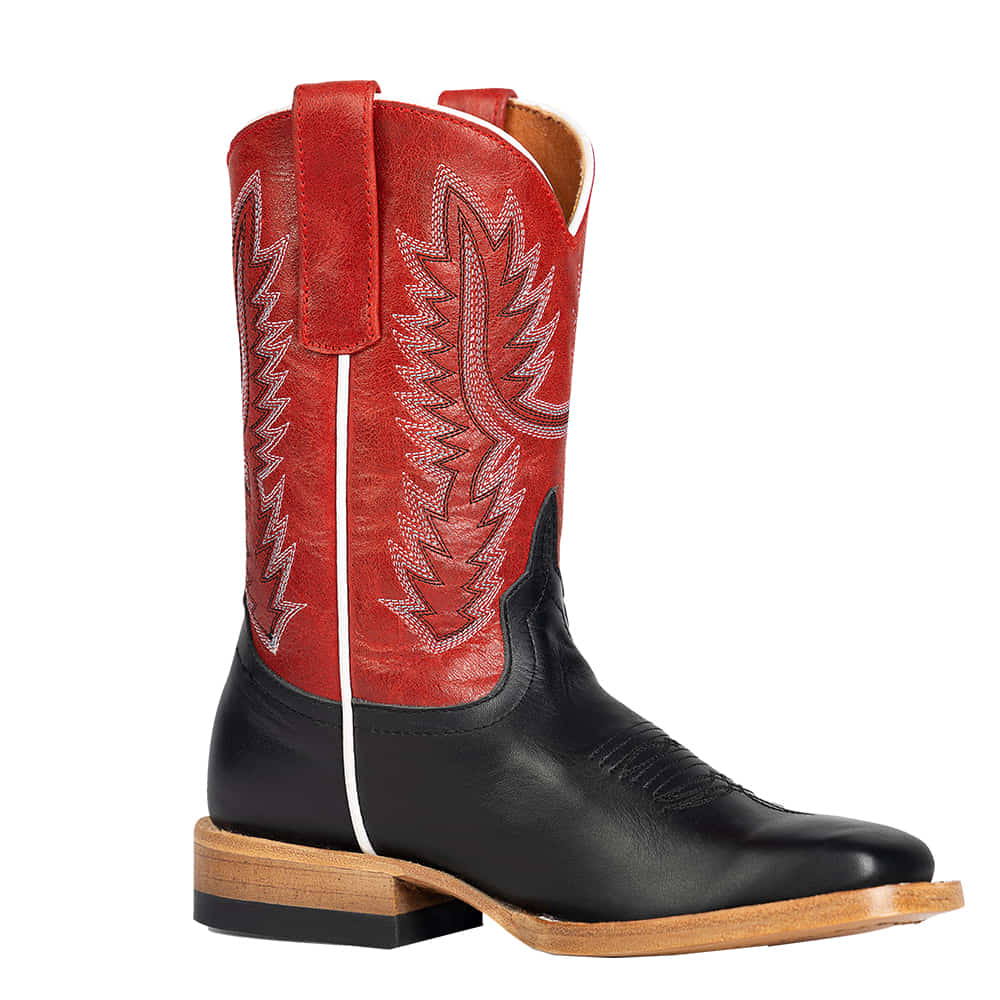 Horsepower Footwear Horsepower Boy's Black and Red Cowboy Boots