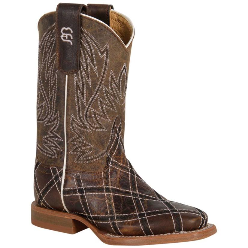 Horsepower Footwear HorsePower Boys Patchwork Moka Sabotage Bone Cowboy Boots