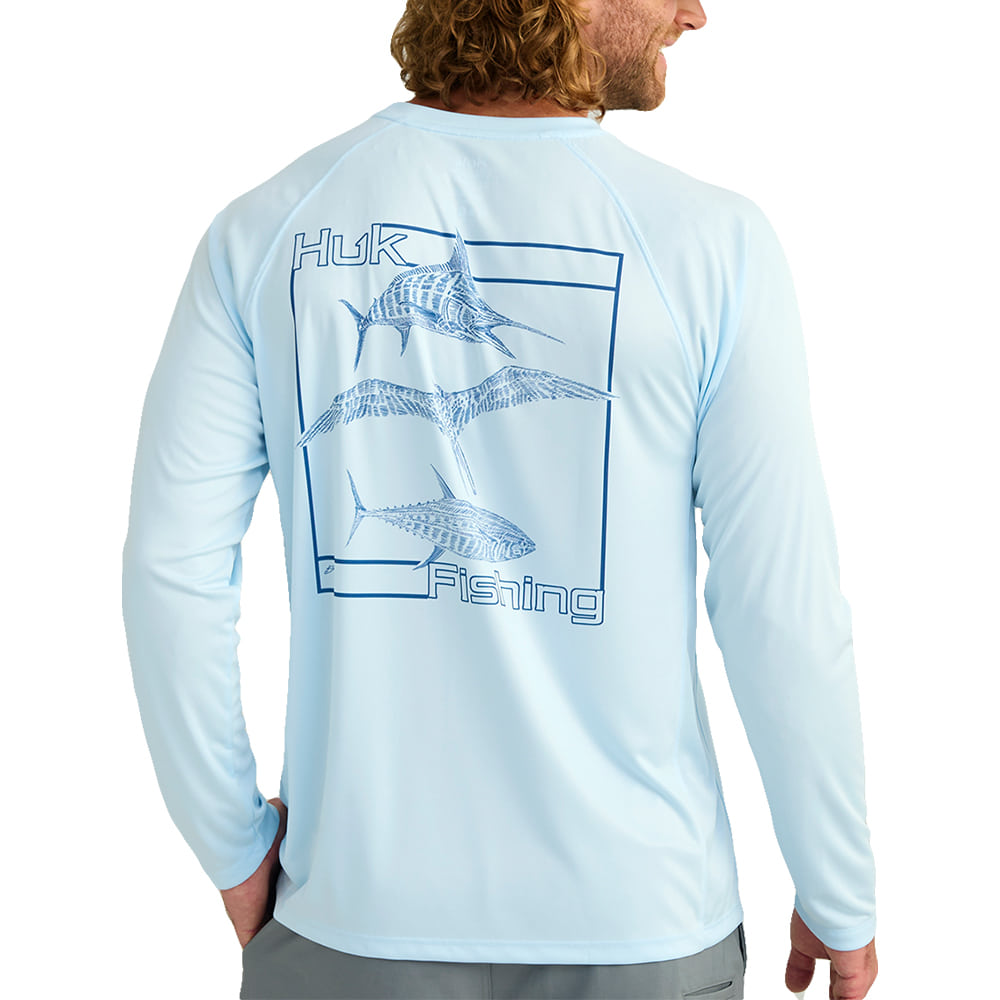 Huk Apparel Huk Ice Water KC Pursuit Long Sleeve Crew Neck Men's Graphic T-Shirt