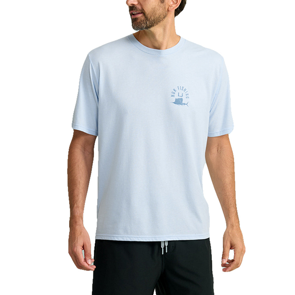 Huk Apparel Huk Ice Water Sail Angler Graphic Crew Neck Men's T-Shirt