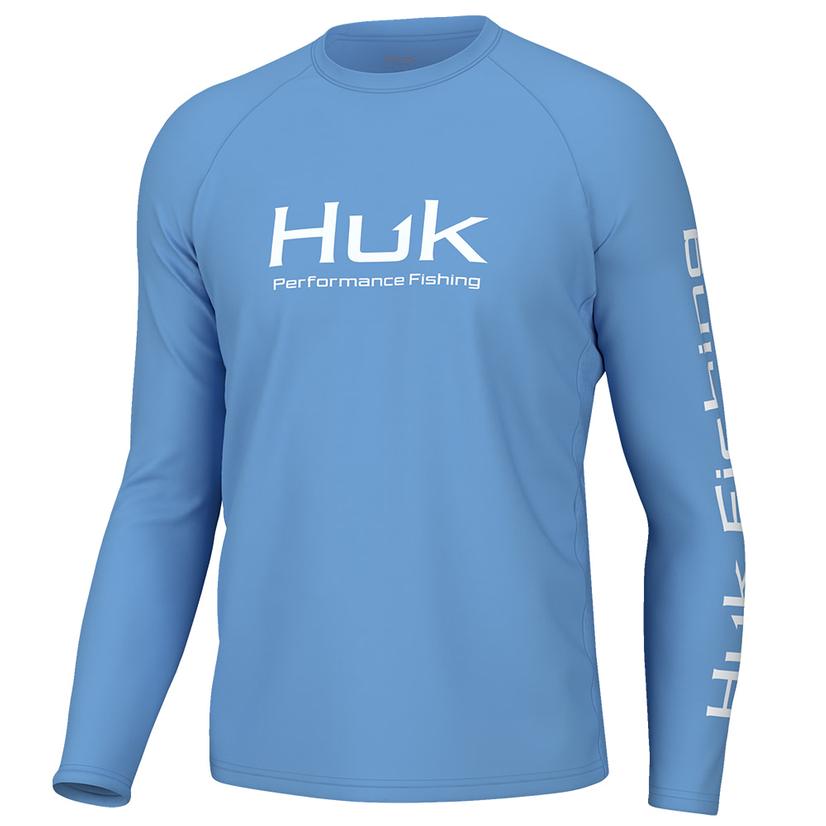 Huk Apparel Huk Marolina Blue Vented Pursuit Long Sleeve Graphic Men's Shirt