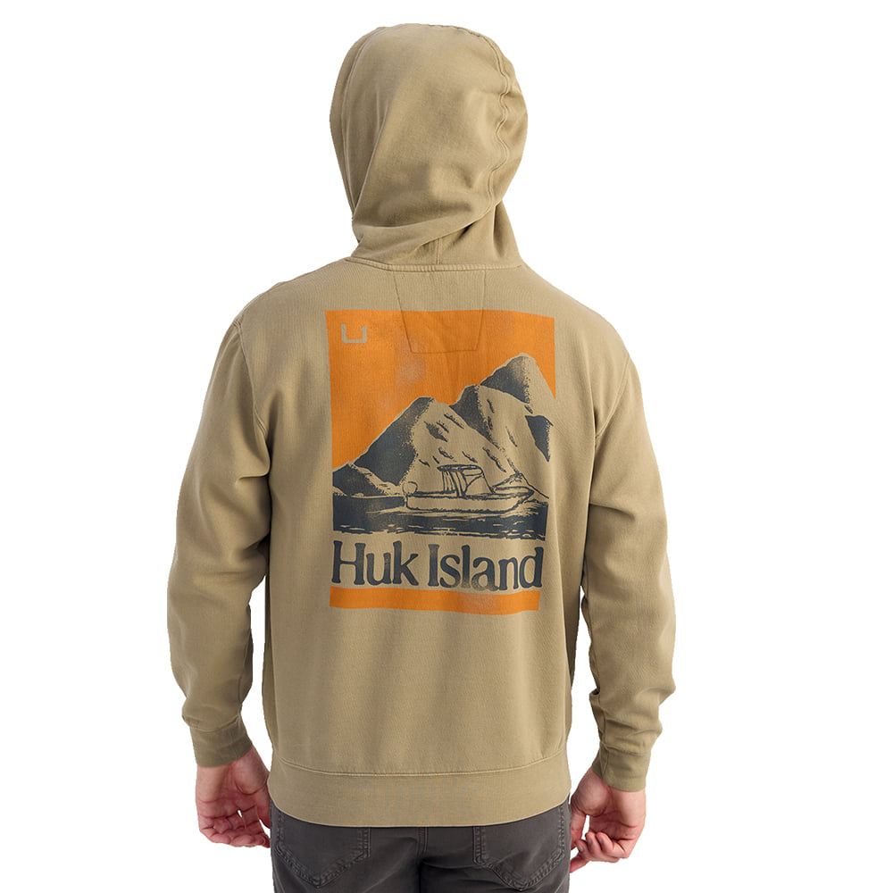 Huk Apparel Huk Men's Huk Island Cotton Fleece Hoodie in Overland