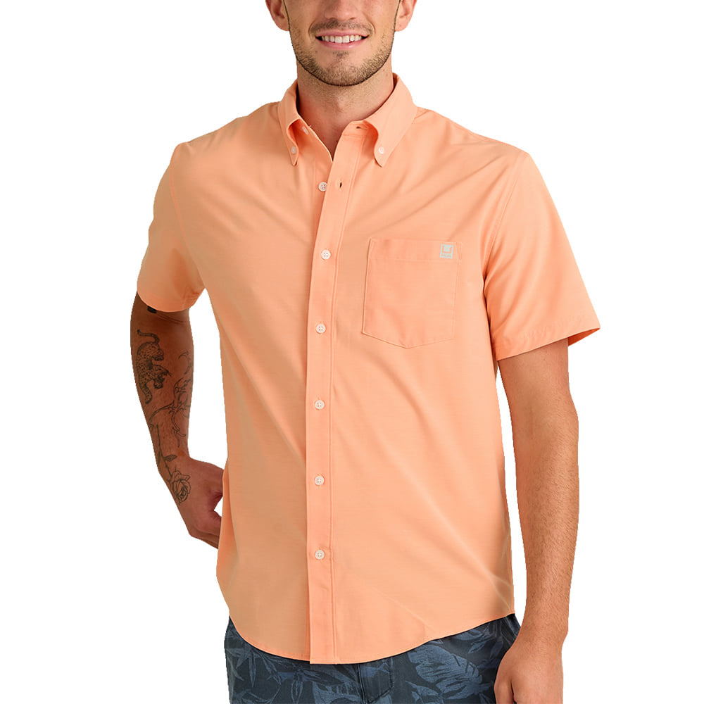 Huk Apparel Huk Men's Kona Short Sleeve Shirt in Coral Reef