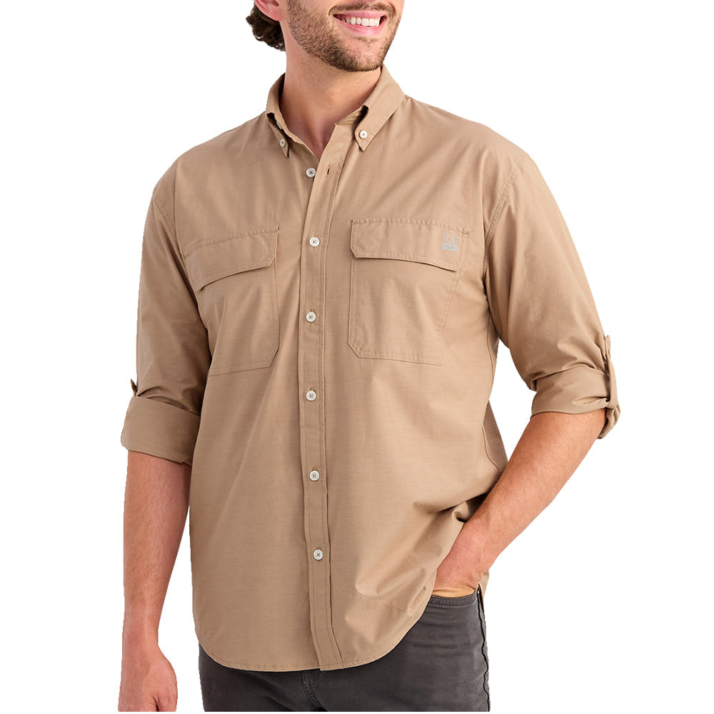 Huk Apparel Huk Men's NXTLVL Long Sleeve Button-Down Shirt in Marl