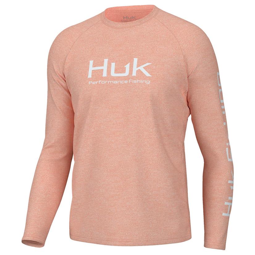 Huk Apparel Huk Pursuit Peach Nectar Long Sleeve Men's Shirt