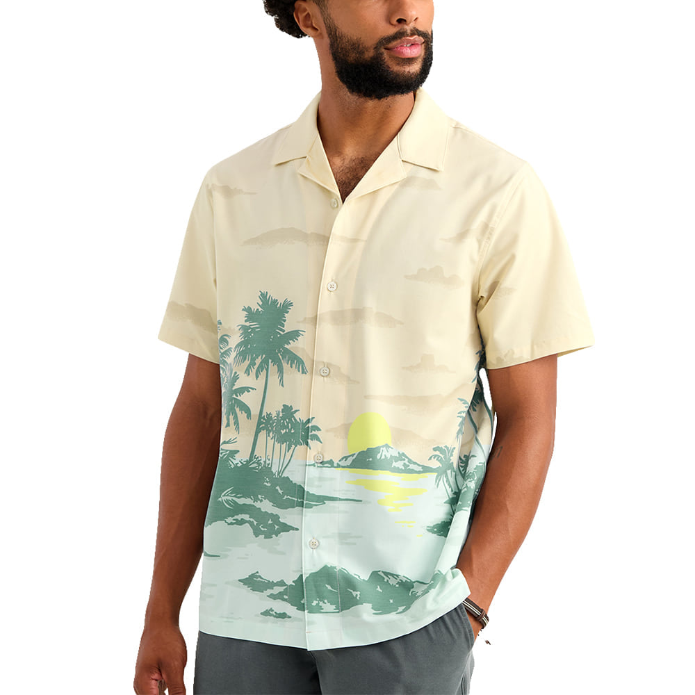 Huk Apparel MENS CAMP SHIRT IN SILVER BIRCH