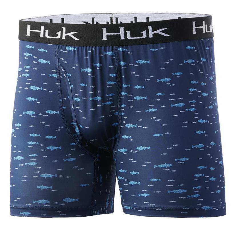 Huk Apparel Sargasso Sea / 3XL Huk Sargasso Sea Fish School Men's Boxer Briefs - XS