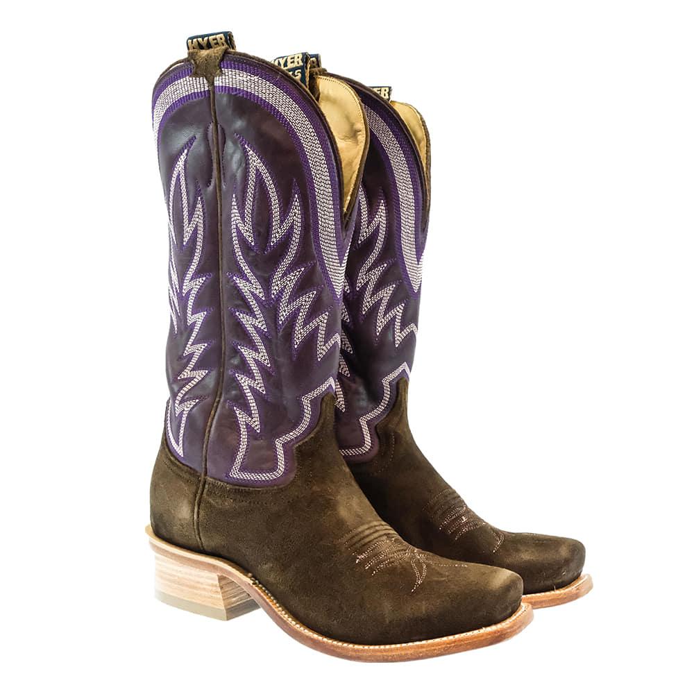 Hyer Boots Footwear Hyer Boots Culver Rough Out Eggplant Vintage Goat Shaft Men's Boots
