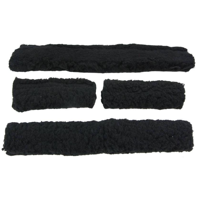 Intrepid Int. Tack BLACK Intrepid International Fleece Halter Set