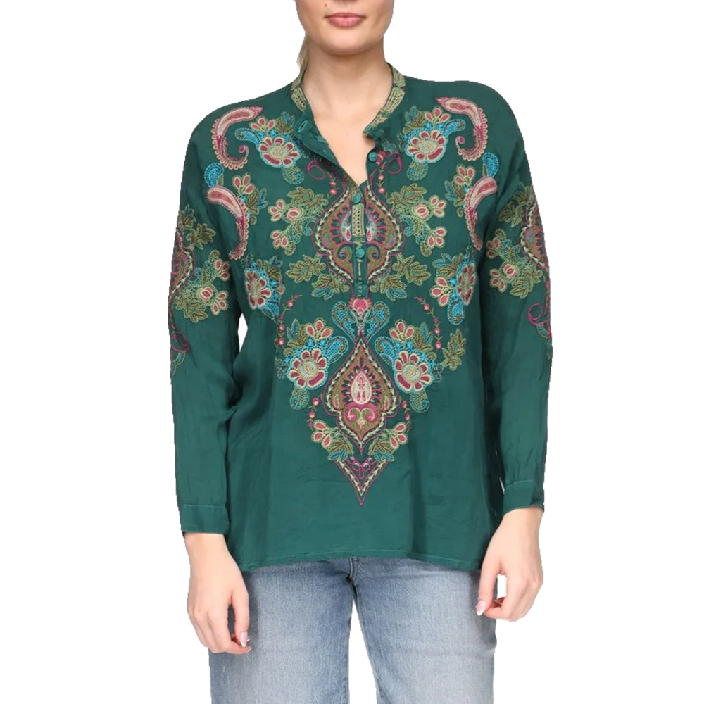 Johnny Was Apparel Johnny Was The Audrey Mandarin Collar Blouse Fabiana