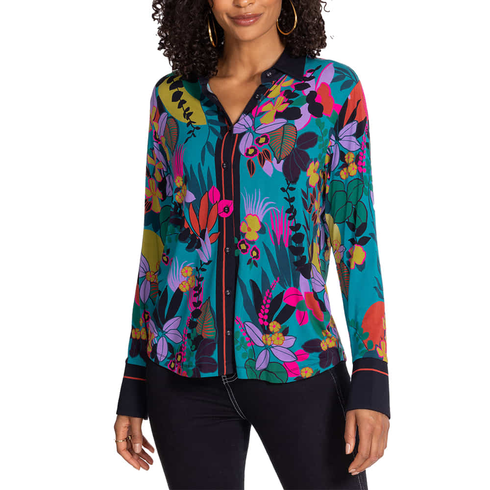 Johnny Was Apparel Johnny Was The Janie Favorite House of Flores Button Front Shirt