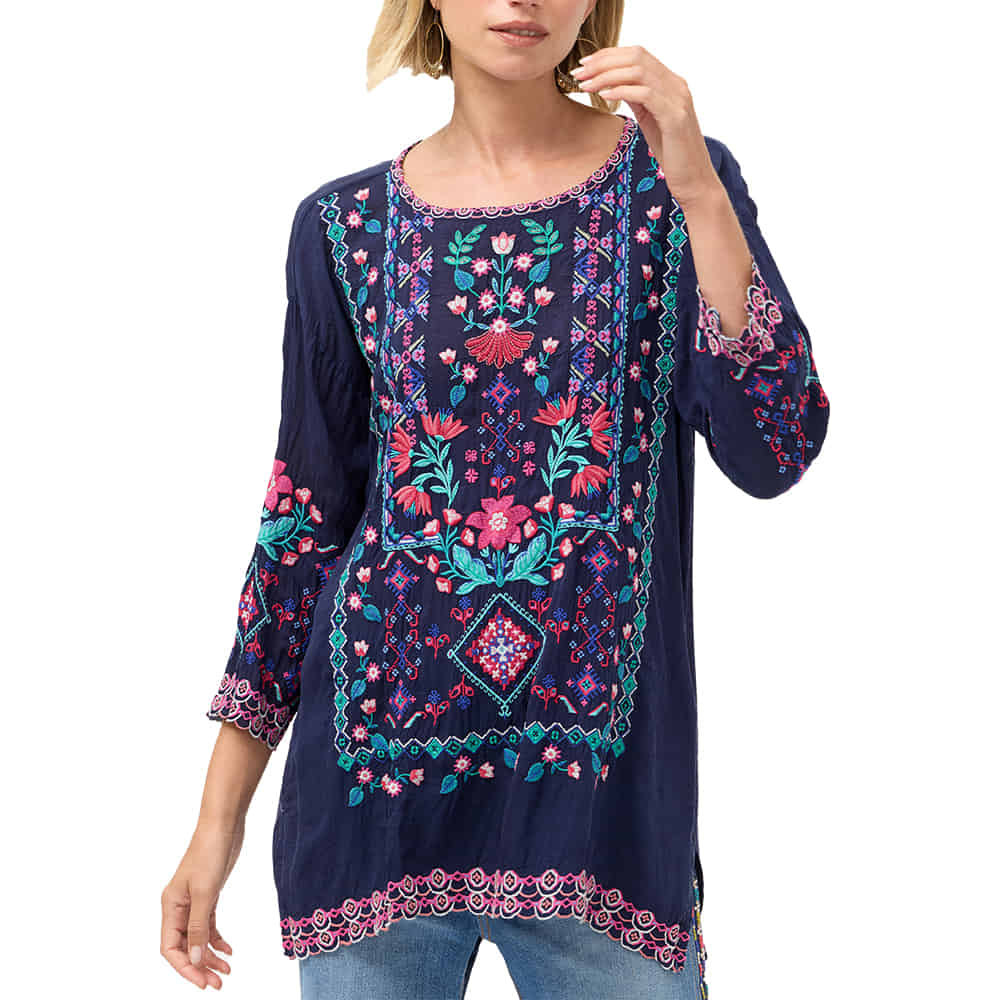 Johnny Was Apparel Johnny Was Women's Blue Night Brixley Tunic