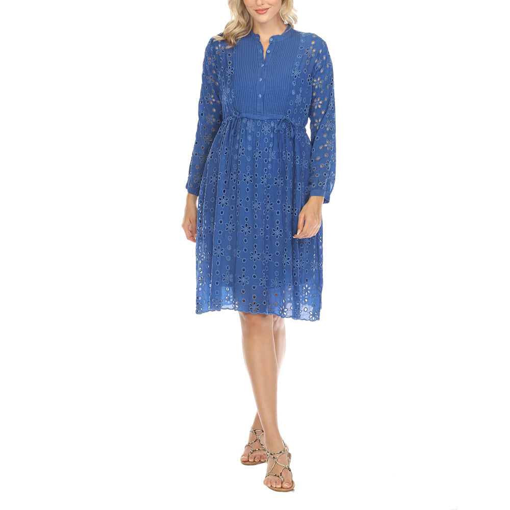 Johnny Was Womens Blue Rodeo Ne Si Dress Multi XL