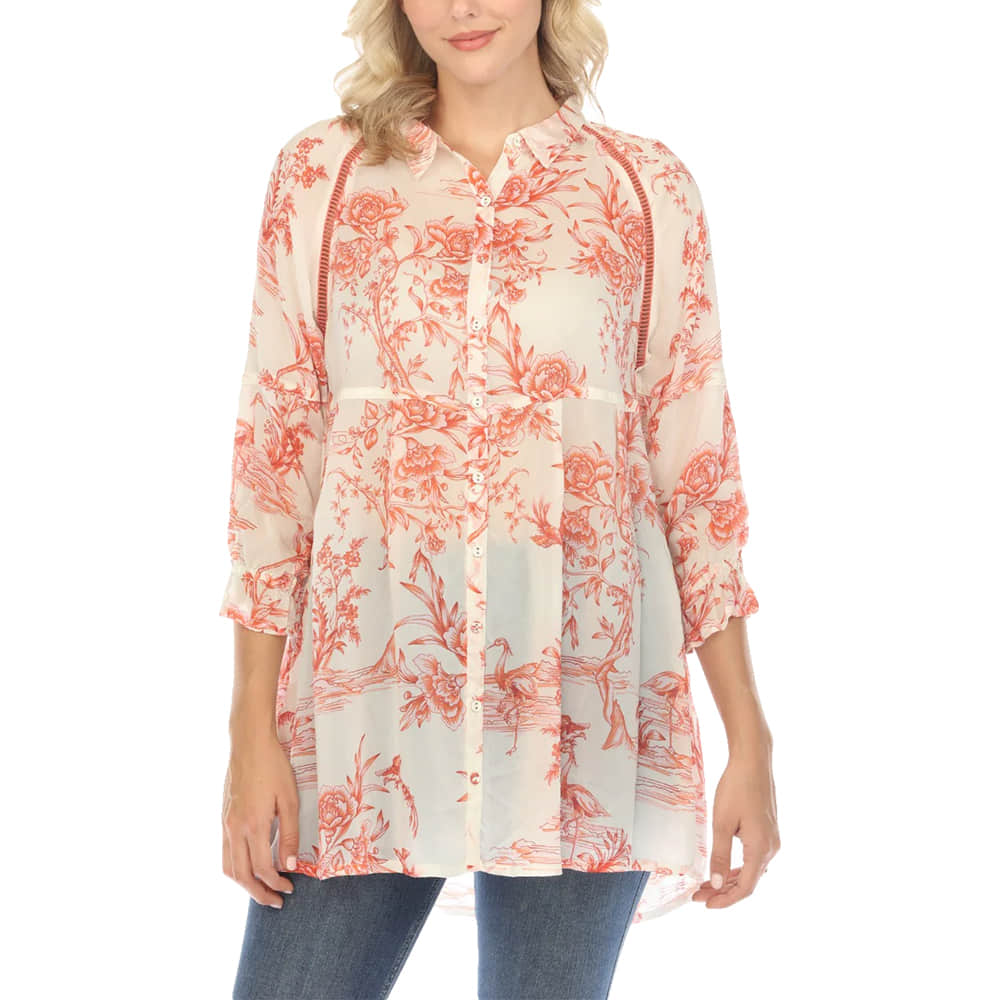 Johnny Was Apparel Johnny Was Women's Multicolor Spring Fire Adonia Tunic