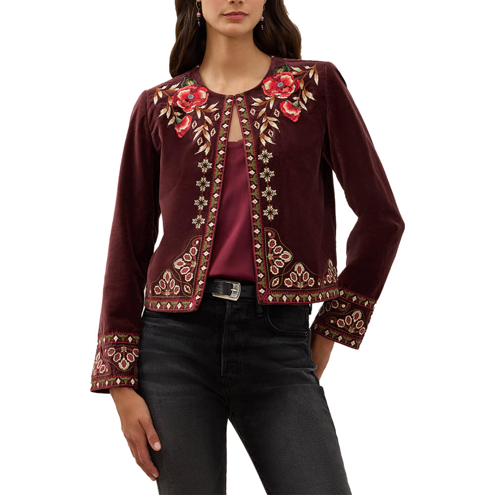 Johnny Was Apparel SHARI VELVET BOLERO