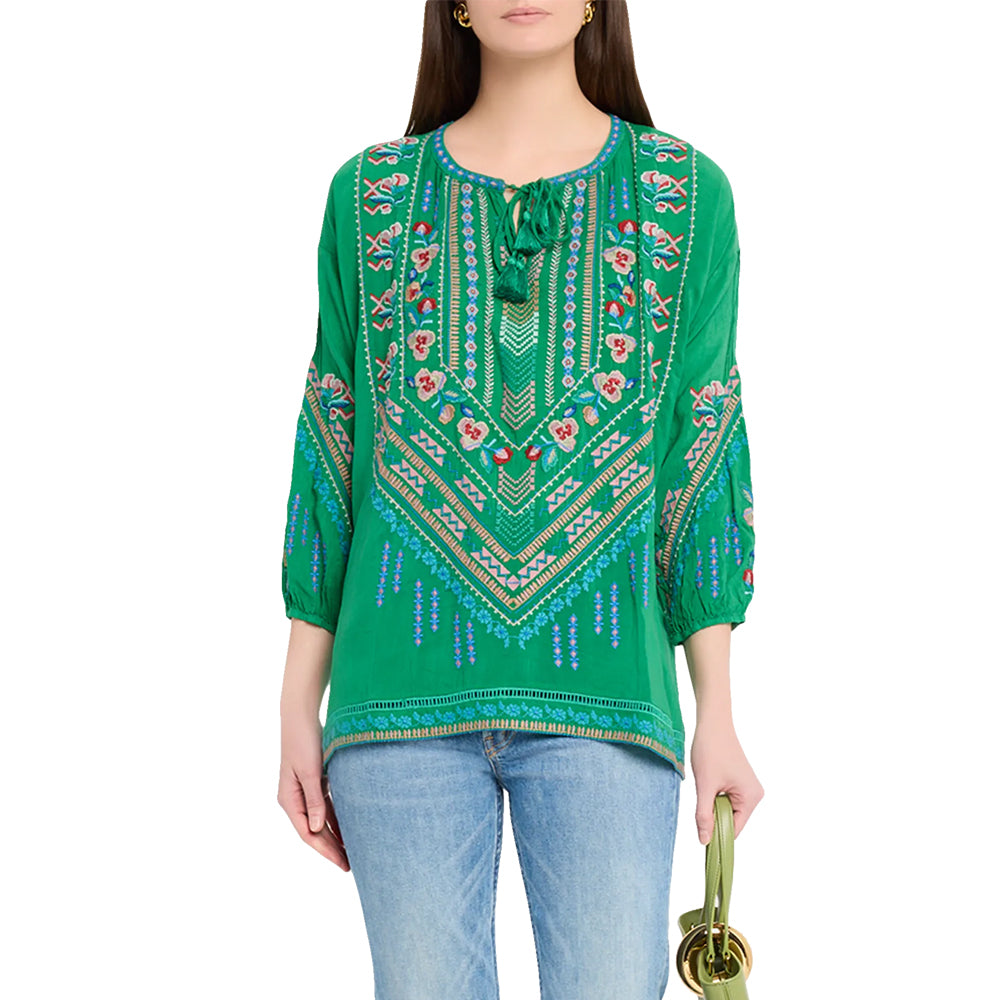 Johnny Was Collection Apparel Johnny Was Collection Women's Margot Blouse Mia In Green Tambourine