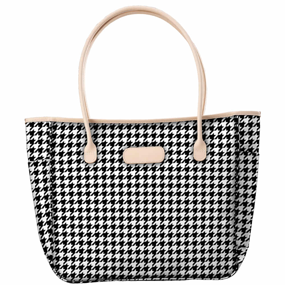 Jon Hart Other Jon Hart Black and White Coated Canvas Houndstooth Tyler Tote