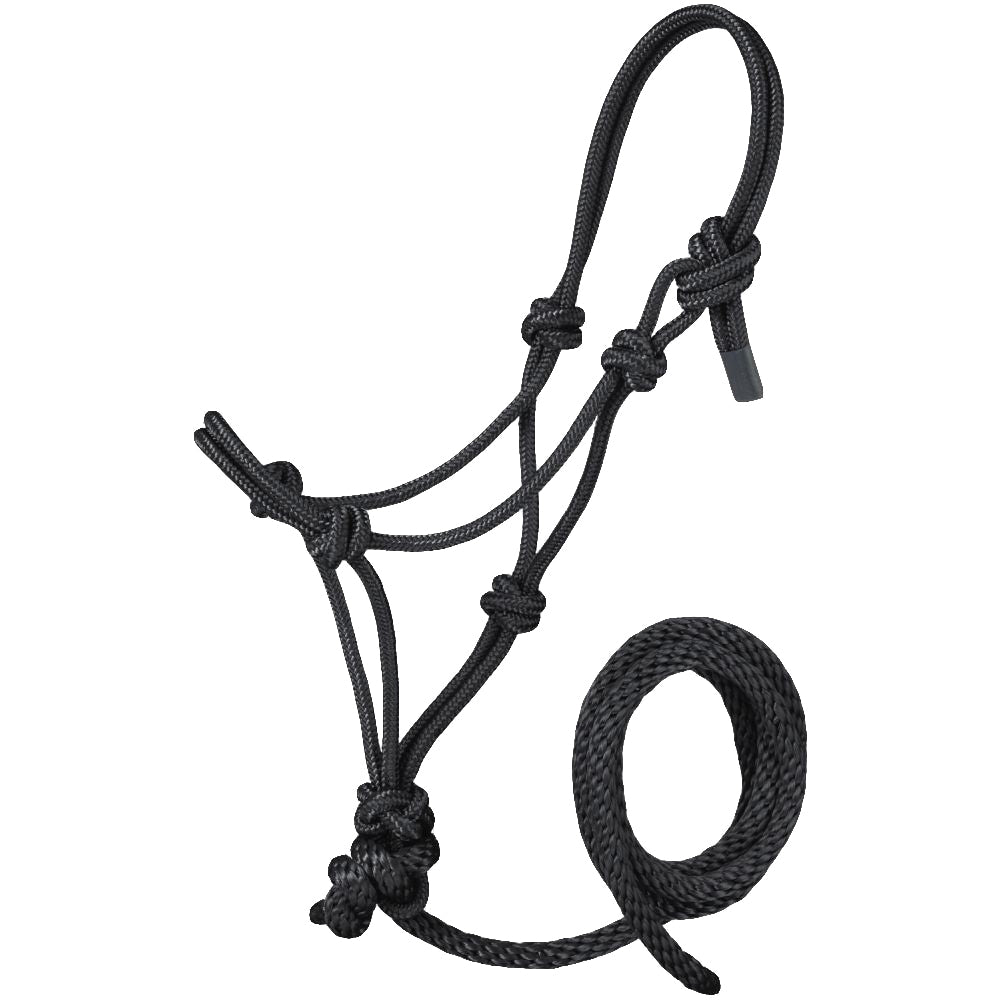 JTI Tack Black / SM Miniature Poly Rope Halter with Lead