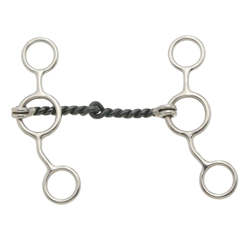 JTI Tack Stainless Steel / 5" Kelly Silver Star Sweet Iron Junior Cowhorse Twisted Wire Snaffle Gag