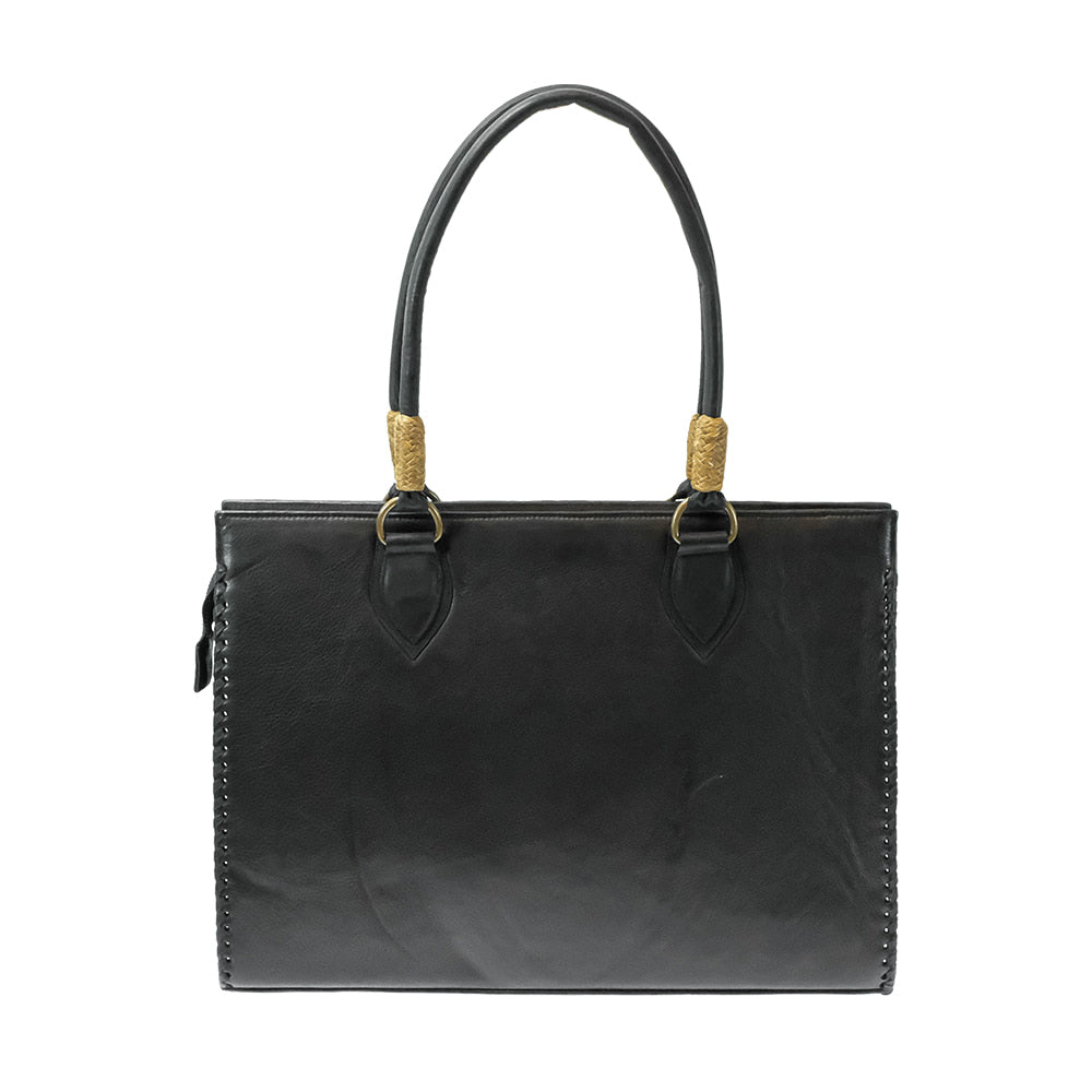 Juan Antonio Other Juan Antonio Black Italian Leather Handbag with Brass Hardware