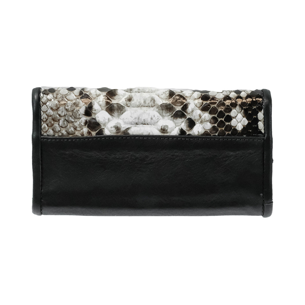 Juan Antonio Other Juan Antonio Black Italian Leather with Python Flap Wallet