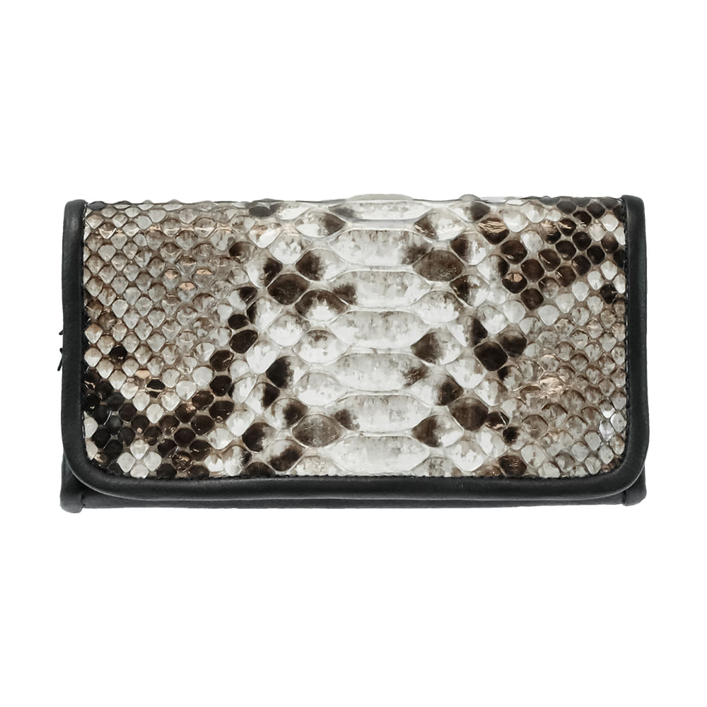 Juan Antonio Other Juan Antonio Black Italian Leather with Python Flap Wallet