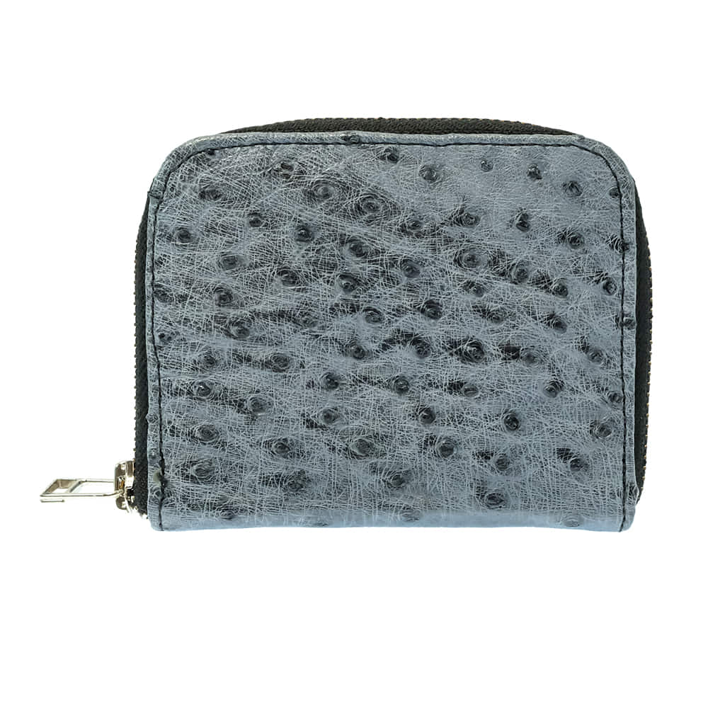 Juan Antonio Other Juan Antonio Small Zip Wallet in Denim Blue Ostrich