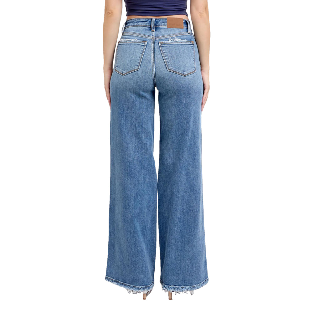 Judy Blue Apparel Judy Blue High Waist Retro Fit Wide Leg Medium Wash Women's Jeans