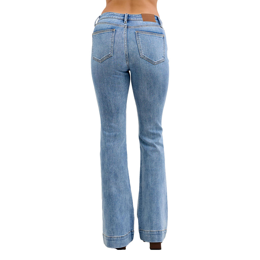 Judy Blue Apparel Judy Blue Women's Light Wash Mid Rise Trousers