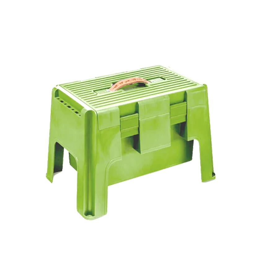 K And D Equestrian Supplies Lime Grooming Stool with Flip-top Tool Box and Storage Compartment - Asst Colors
