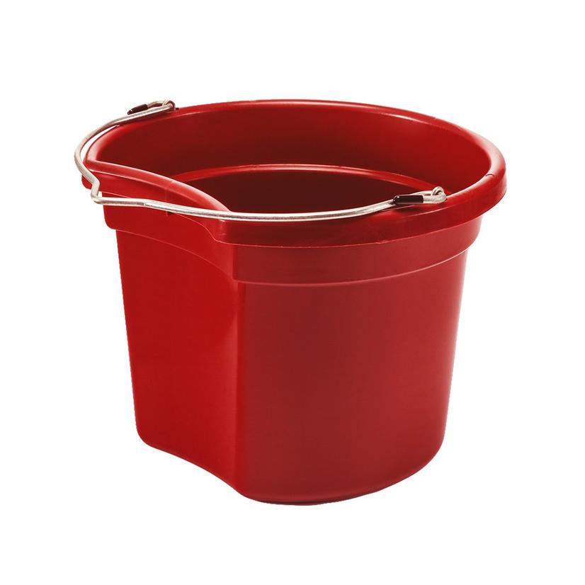 K And D Equestrian Supplies Red Small Economy Flat Back Bucket 8 Qt.