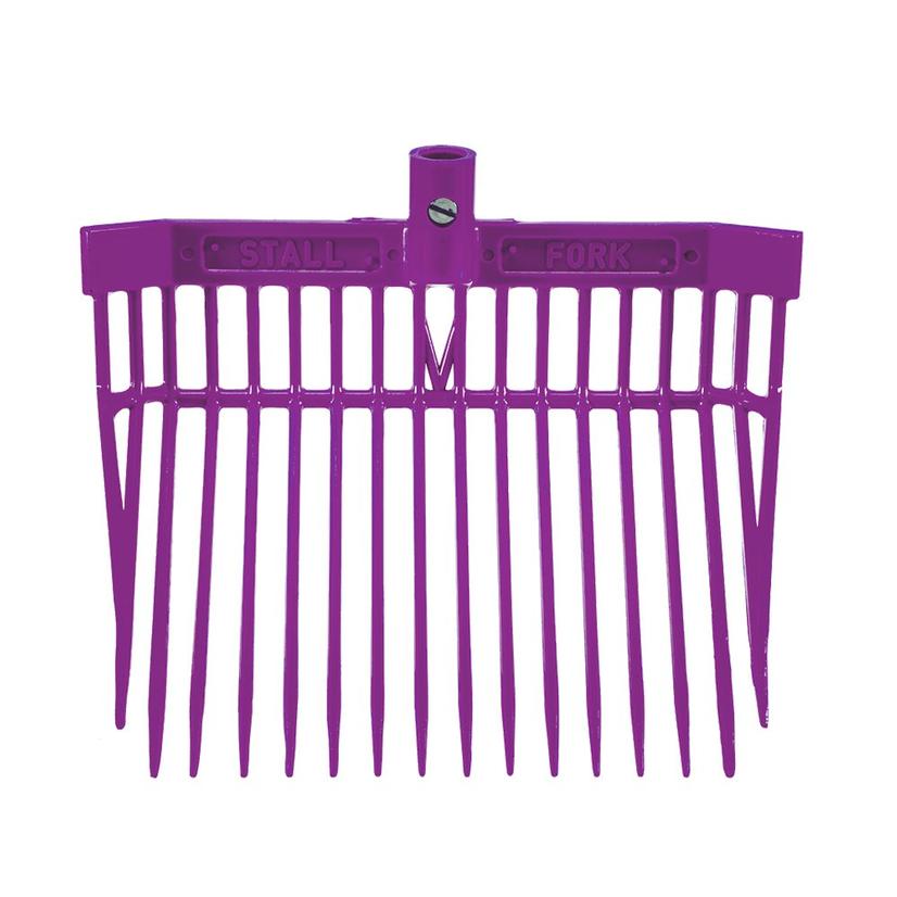K&D Equestrian Supplies Purple Angled Stall Fork - Complete Fork and Handle