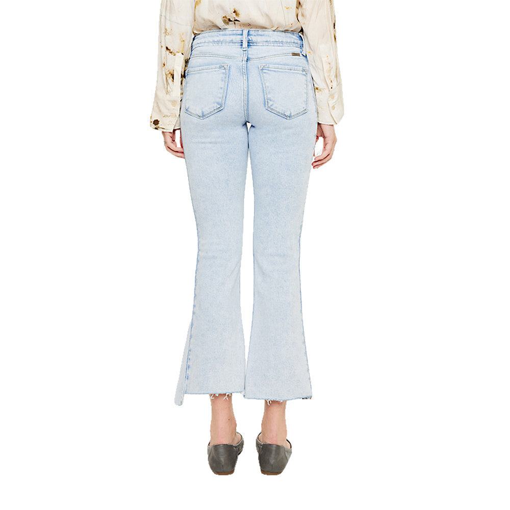 Kancan Apparel Kancan Elsie Mid Rise Crop Flare Light Acid Wash Women's Jeans