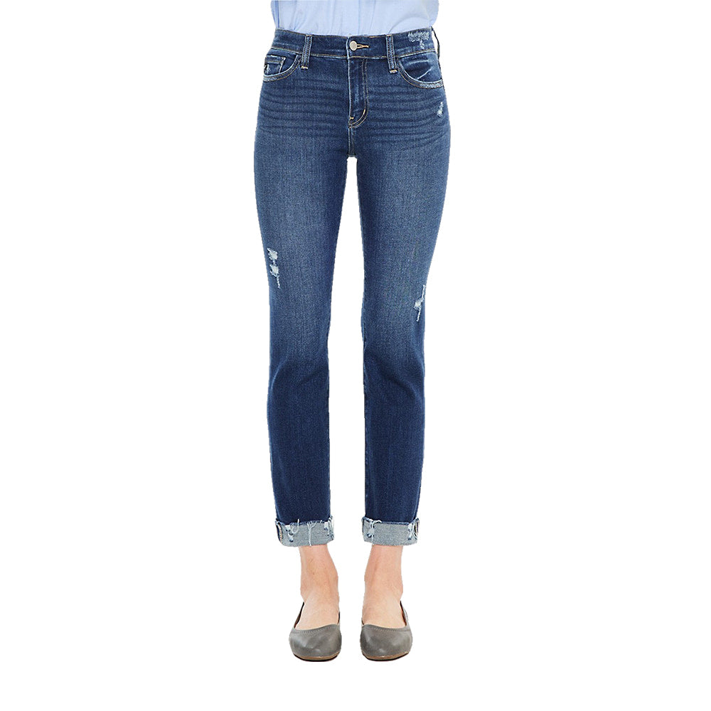 Kancan Apparel Kancan Emely Mid Rise Slim Fit Straight Leg Women's Jeans