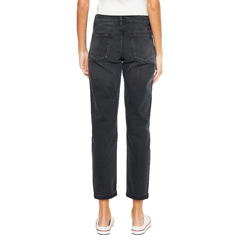 Kancan Apparel Kancan High Rise 90's Dark Grey Straight Women's Jeans