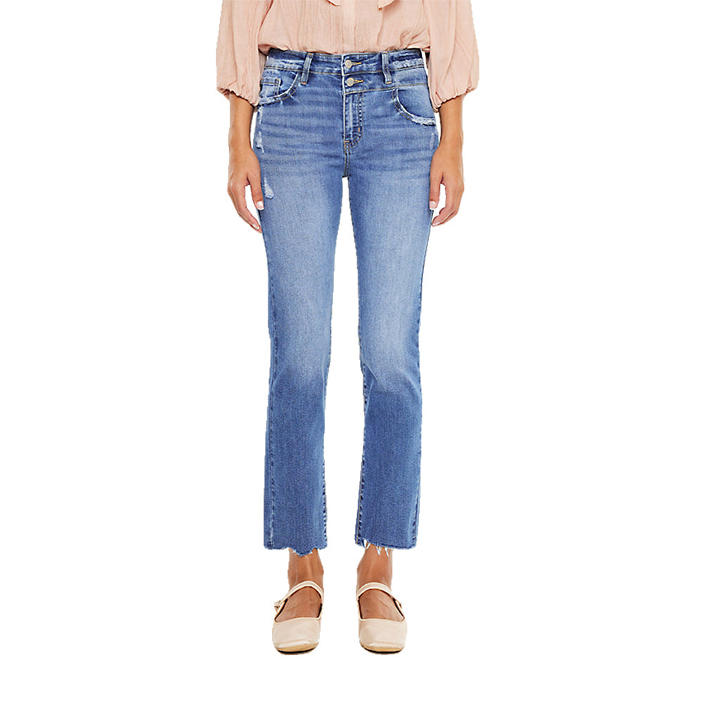 Kancan Apparel Kancan Kathleen High Rise Slim Fit Straight Leg Medium Wash Women's Jeans