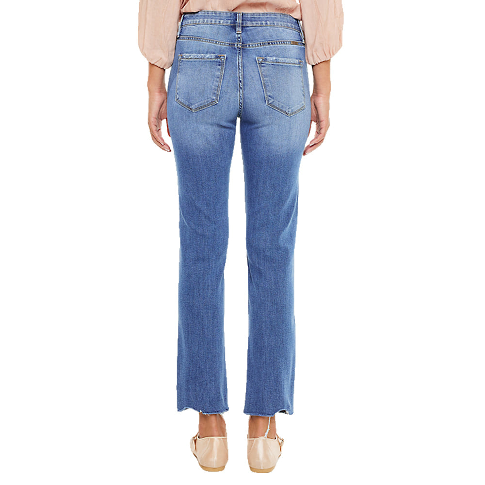 Kancan Apparel Kancan Kathleen High Rise Slim Fit Straight Leg Medium Wash Women's Jeans