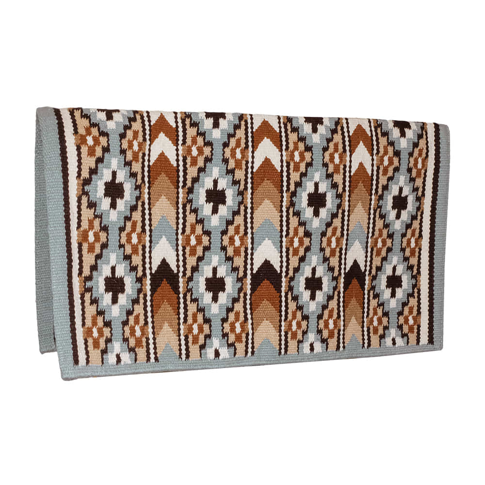 KD Saddle Blankets Tack KD Saddle Blankets Black Brown & Grey Wool Saddle Blanket 34x40