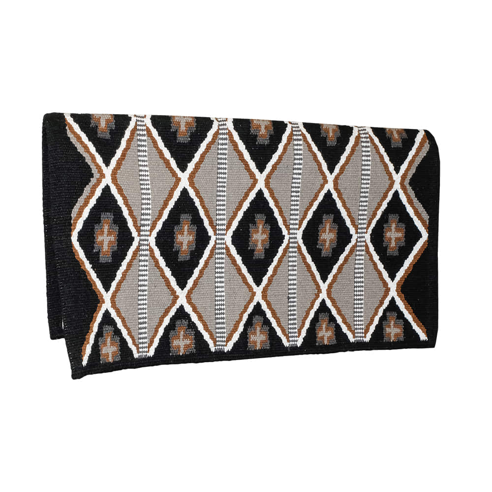 KD Saddle Blankets Tack KD Saddle Blankets Black Brown Wool Saddle Blanket 34x40