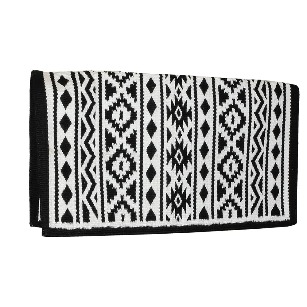 KD Saddle Blankets Tack KD Saddle Blankets Black Cream "Hat Band" Pattern Wool Saddle Blanket 34x40