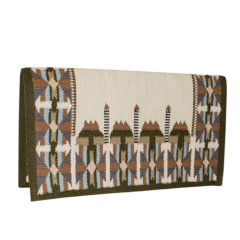 KD Saddle Blankets Tack KD Saddle Blankets Dark Olive Steel Grey Wool Saddle Blanket 34x40