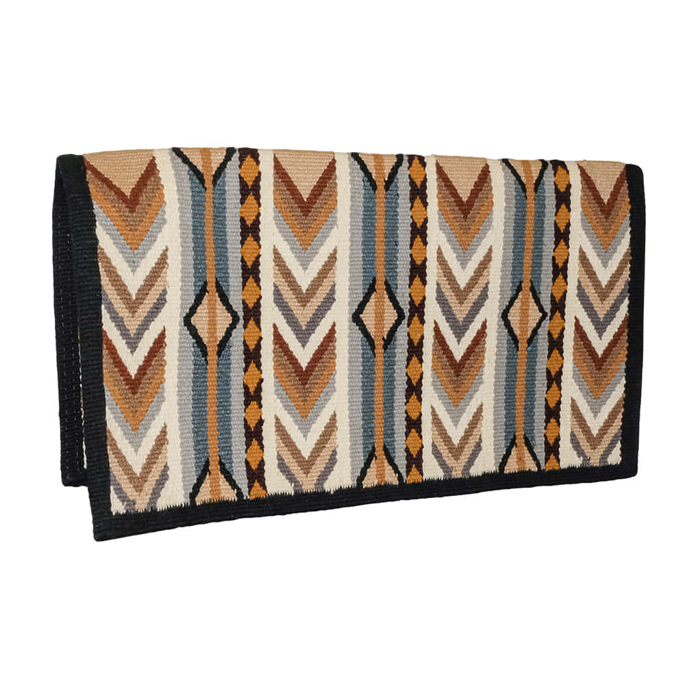 KD Saddle Blankets Tack KD Saddle Blankets Gray Tan Wool Saddle Blanket 34x40